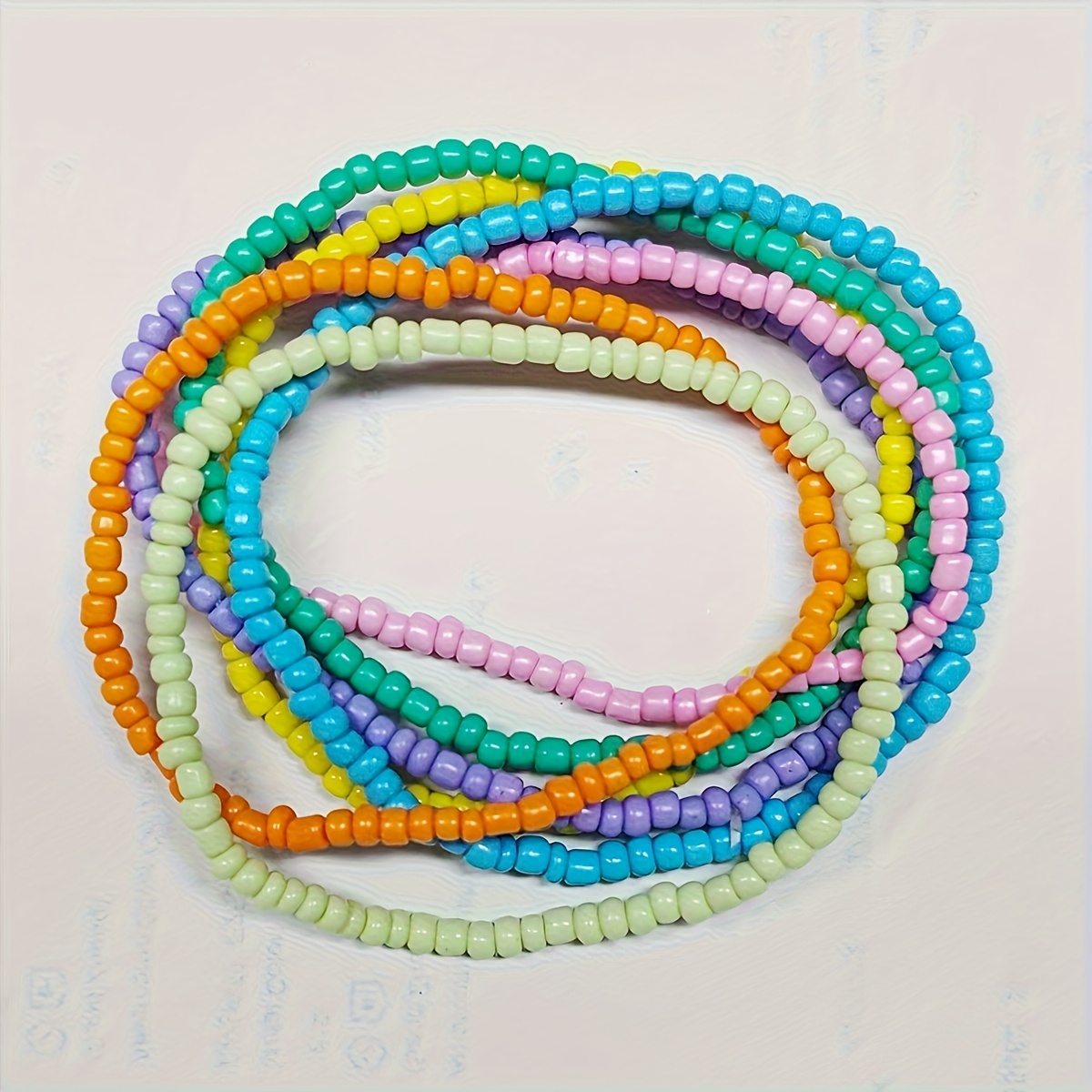8pc Bohemian Multicolor Hand-Beaded Bracelets Set